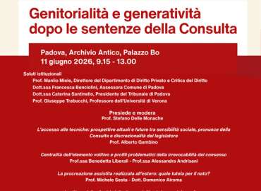 Convegno Genitorialità e Generatività dopo le sentenze della Consulta