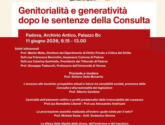 Convegno Genitorialità e Generatività dopo le sentenze della Consulta